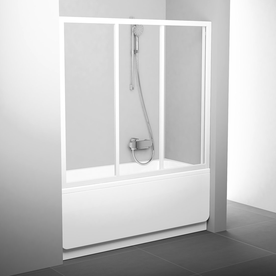 Шторка для ванны Ravak AVDP3-120 белая+транспарент