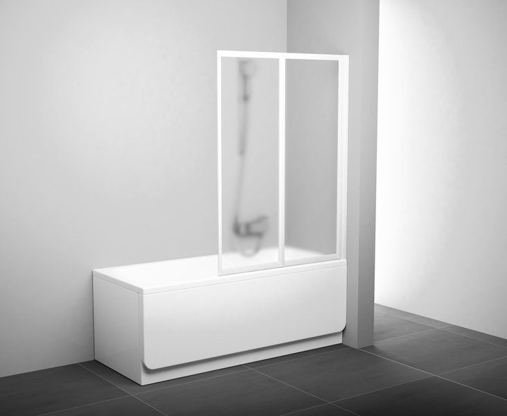Шторка для ванны Ravak VS2 105 белая+транспарент