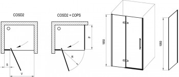 Неподвижная стенка Ravak COPS 100, профиль хром, прозрачное стекло