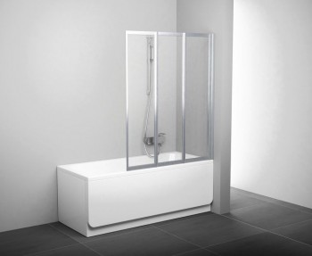 Шторка для ванны Ravak VS3 115 белая+транспарент